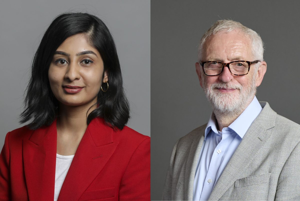 Zarah Sultana and Jeremy Corbyn