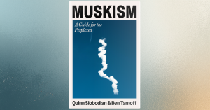 the cover of the book muskism on a colouful background.